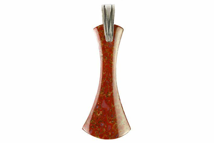 Ruby Red Dinosaur Bone (Gembone) Axe Pendant #146259